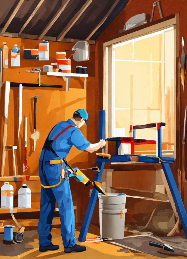 painter painting garage walls to speed up selling